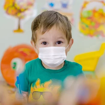 

50PCS Kids Disposable Mask Earloop Face Mask 3-Layer Anti-fog Haze Dustproof Mouth Masks for Children Allergies Pollen PM2.5