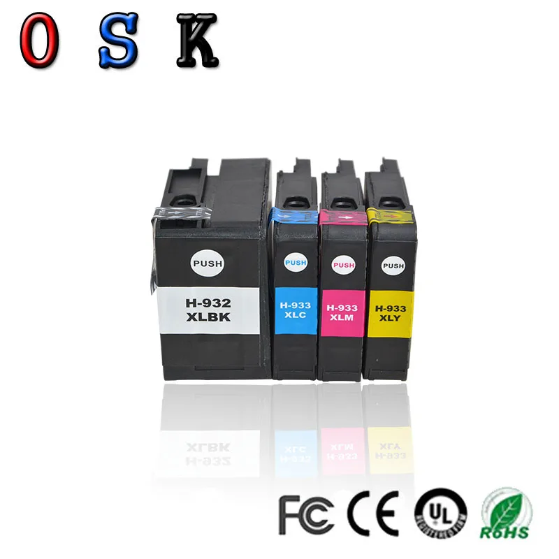 

OSK CAI 4PK 932XL 933XL 932 933 Ink Cartridge compatible for hp Office jet 6100 6600 6700 7110 7610 7612 printer 4pcs/set