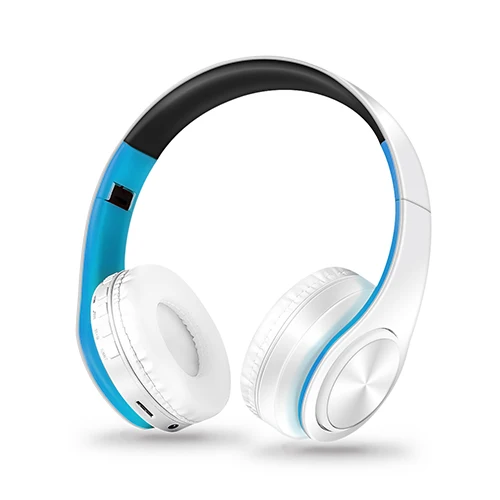 White Bluetooth Headphones with Microphone