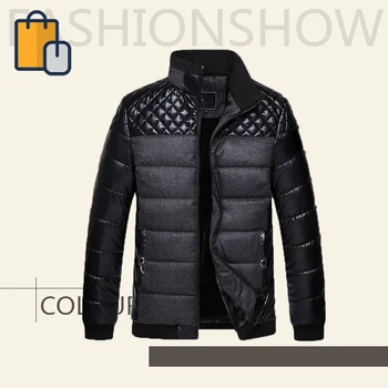 

Winter Men's Parka Coat Cotton Padded Winter Jacket Coat Men's Warm Jacket Men's Stand Collar Zipper Thick Coat Parka Coat