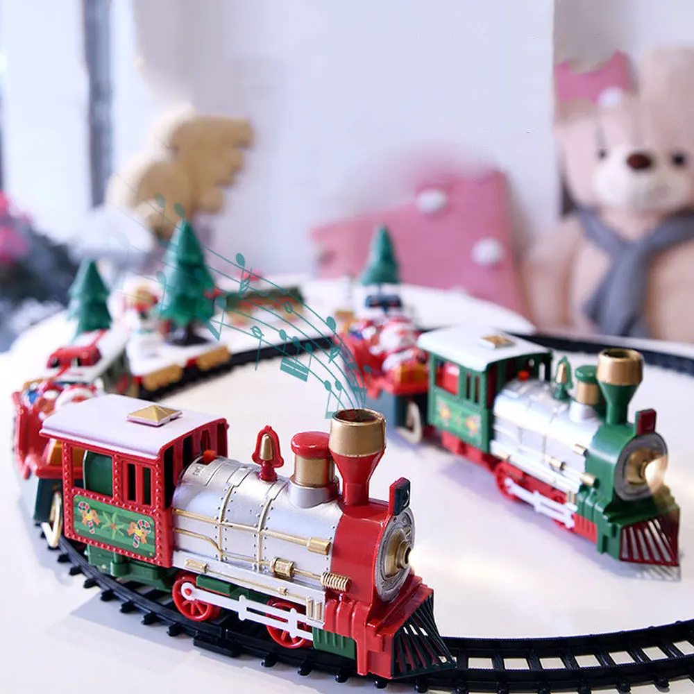 Assemble Railway Transport Electric Rail Car Building Block Track Set Compatible Toy Brick Train Home Interactive Christmas Gift