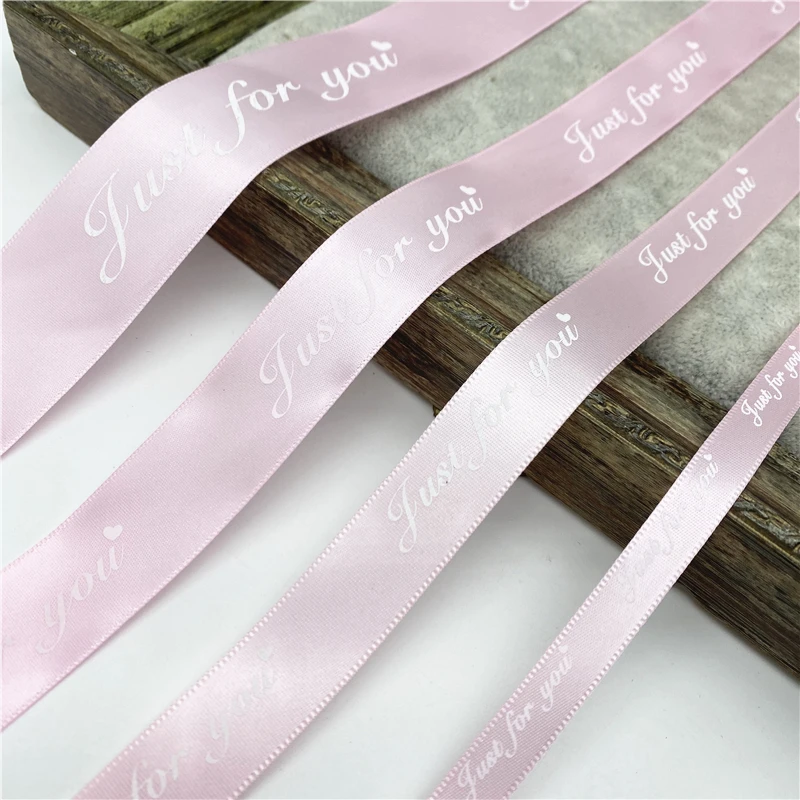 5-Yard Printed Polyester Ribbon for Romantic Gift Wrapping and Wedding Decoration