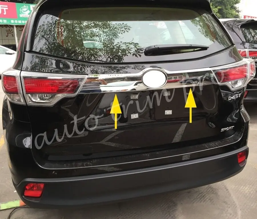 Хромированные аксессуары для Toyota Highlander Kluger, Задняя Крышка багажника, крышка багажника в полоску, литьевая накладка