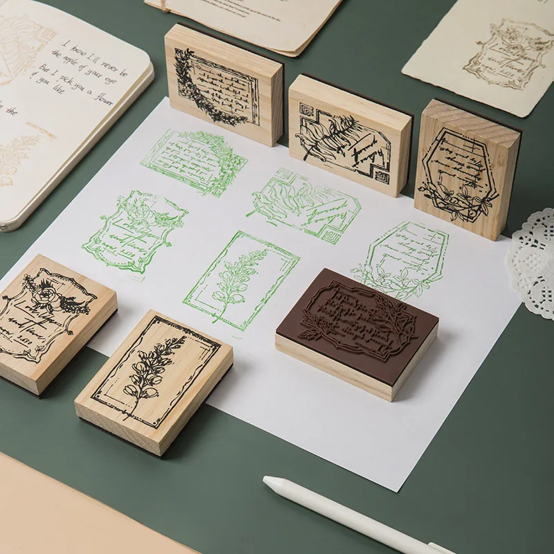 Ретро границы растения дерево очистить резиновый штамп для DIY