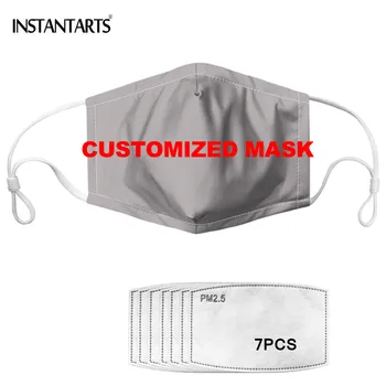 

INSTANTARTS Cartoon Print Mouth Mask Cotton with 7 Filter Paper Bacteria Proof Anti Dust Mask Activated Carbon Masks Care PM2.5