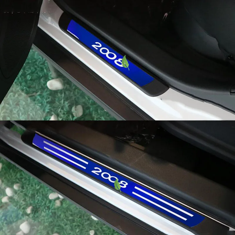 4 шт. аксессуары для peugeot 408 508, защитные накладки на пороги, накладки на дверные педали из нержавеющей стали, автомобильные аксессуары