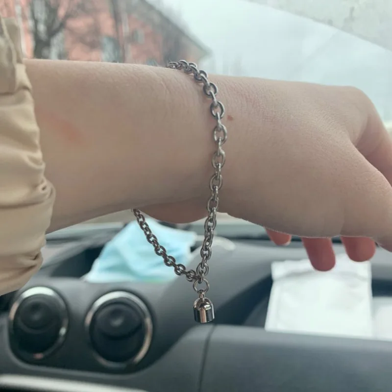 2Pcs/Set Steel O-Shaped Magnet Bracelet for Couples Stainless Steel Charm Attractive Men and Women Valentine’Day New Year Gifts