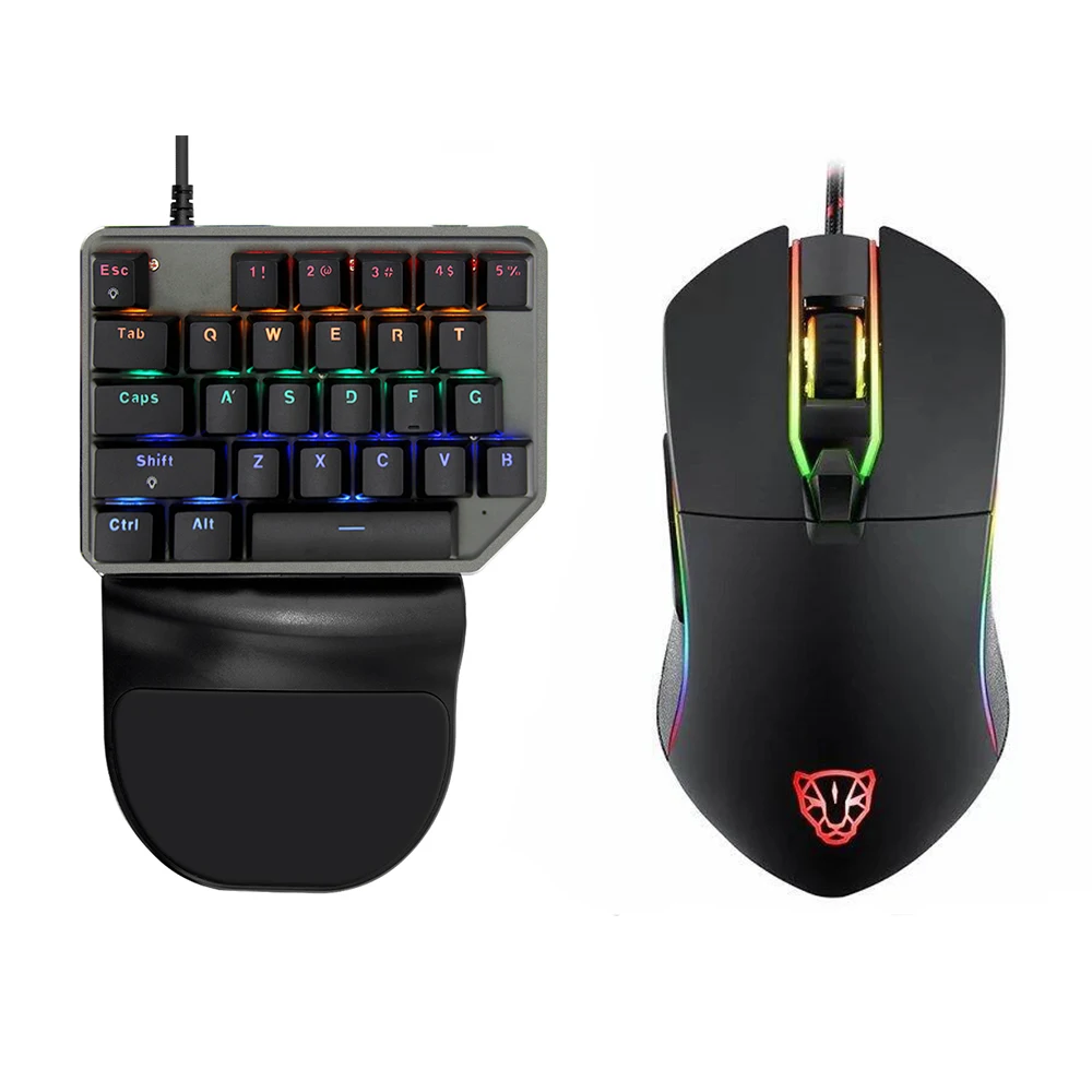 Motospeed игровая Проводная компьютерная геймерская мышь, комбинации клавиш, мини механическая клавиатура с подсветкой, 27 клавиш, 3500 dpi, 6 кнопок, игровая мышь Mause