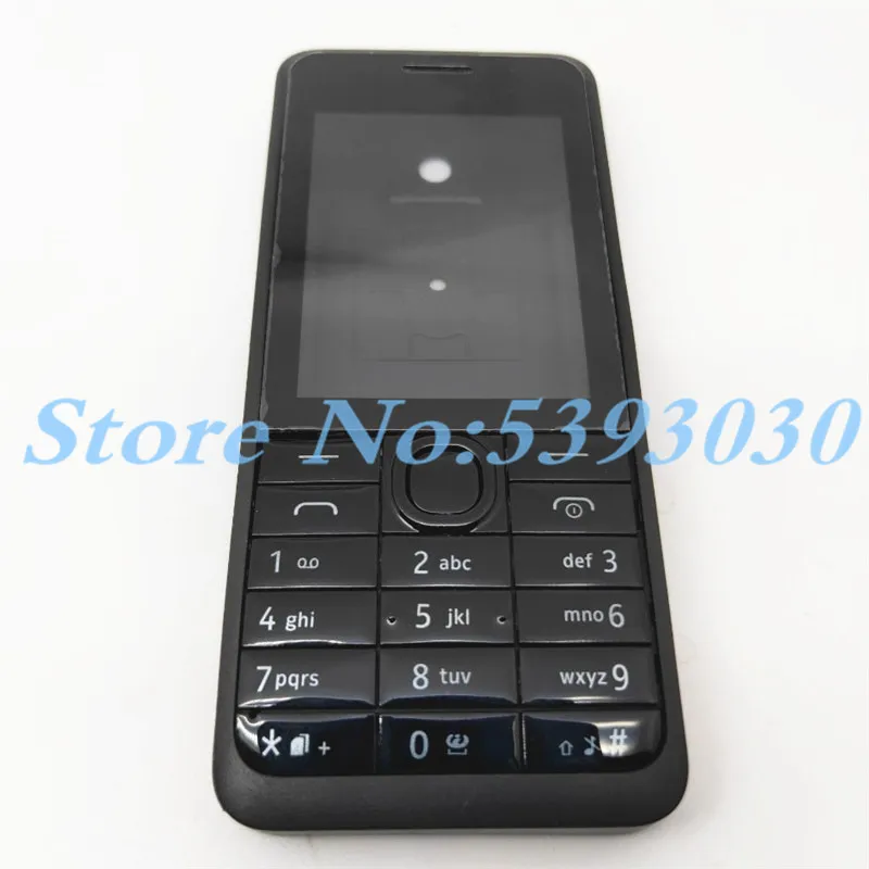 Чехол для Nokia Asha 301 n301 с двумя картами+ английская клавиатура+ задняя крышка для аккумулятора с логотипом - Цвет: Dual card Black