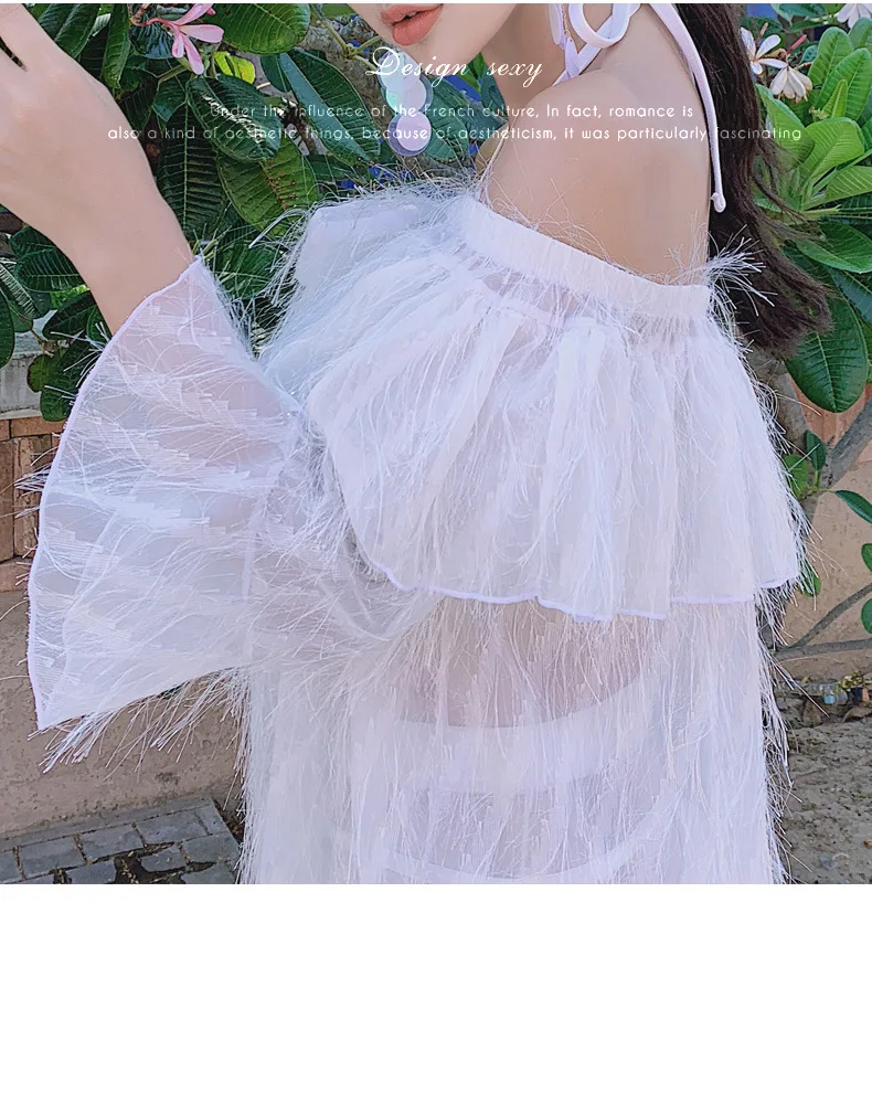 

2019 New Style Special Offer Split Type Three-piece Set Simple Slimming Boxer Graceful Short Sleeve Exposed Back Conservative