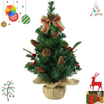 

Mini Artificial Christmas Tree with Pinecone Ribbon TOB
