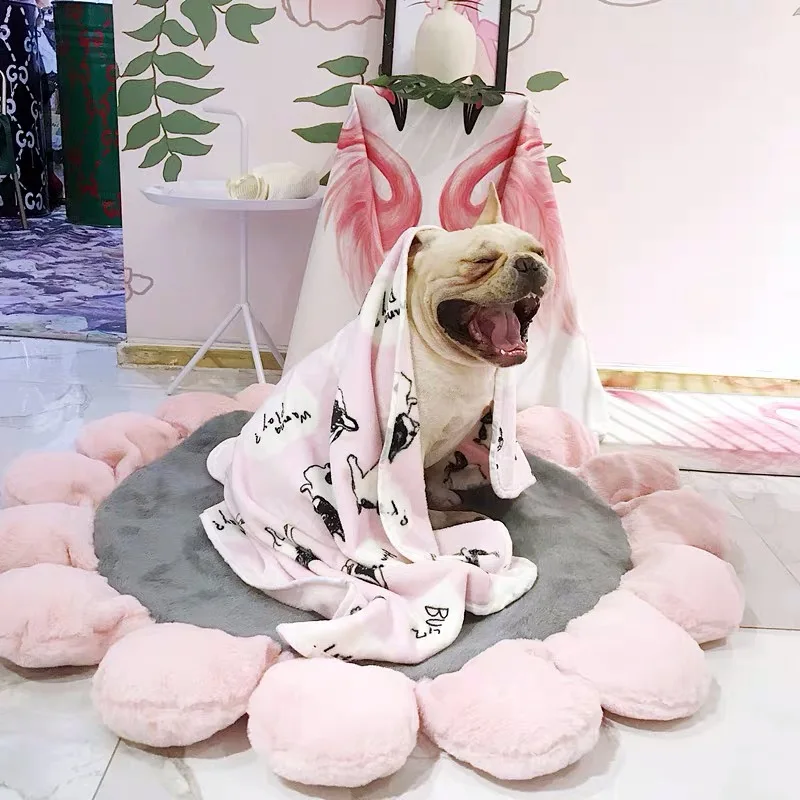 Winter Warm Dog Cat Super Soft Blanket Bed for Small Medium Large Dogs Puppy Cushion Mat French Bulldog Pug Dropshipping HZB01