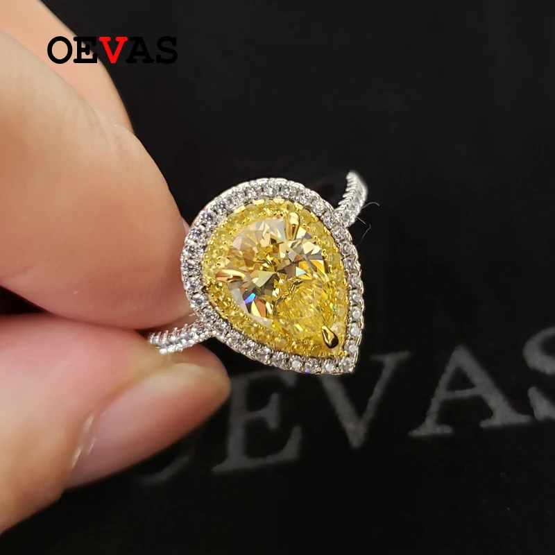 Женские свадебные кольца oetas 100% Стерлинговое Серебро 925 пробы сверкающая Капля
