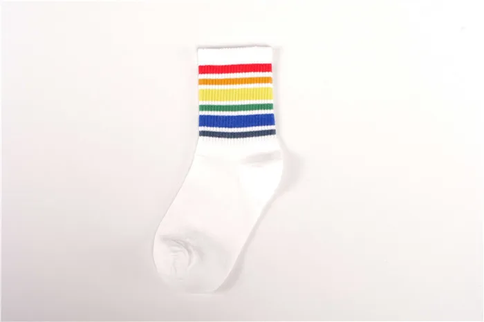 Rainbow 01 Новые модные радужные носки хлопковые спортивные носки для велоспорта милые женские носки в Корейском стиле в стиле хип-хоп женские длинные носки Harajuku уличная одежда Sox - Цвет: Rainbow 01