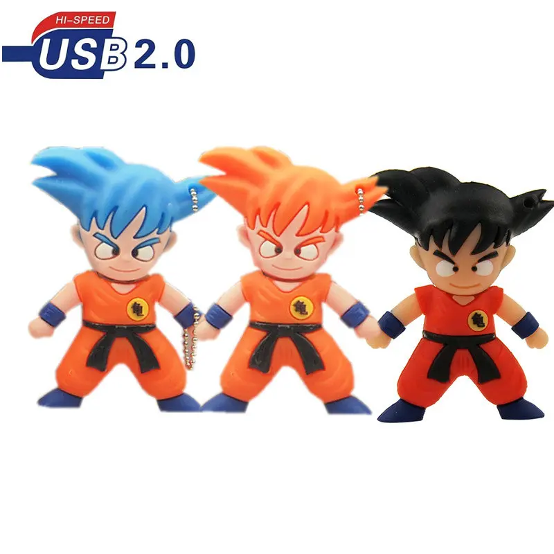 

Cool Cartoon Dragon Ball Sun Wukong Super Saiyan USB Flashdrive Dark Flash Pendrive 32GB 64GB 128MB Pne Drive USB 2.0 Kids Gift