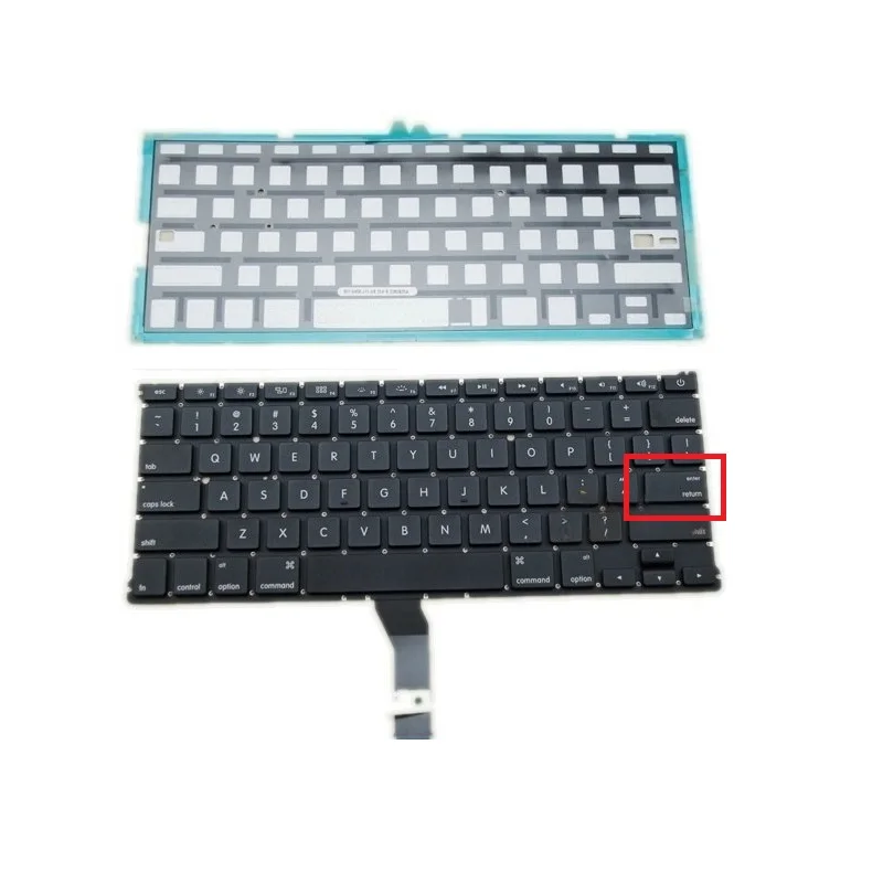 Клавиатура для ноутбука с подсветкой Apple Macbook Air A1369 2011 A1466 2012 2013 макет США |