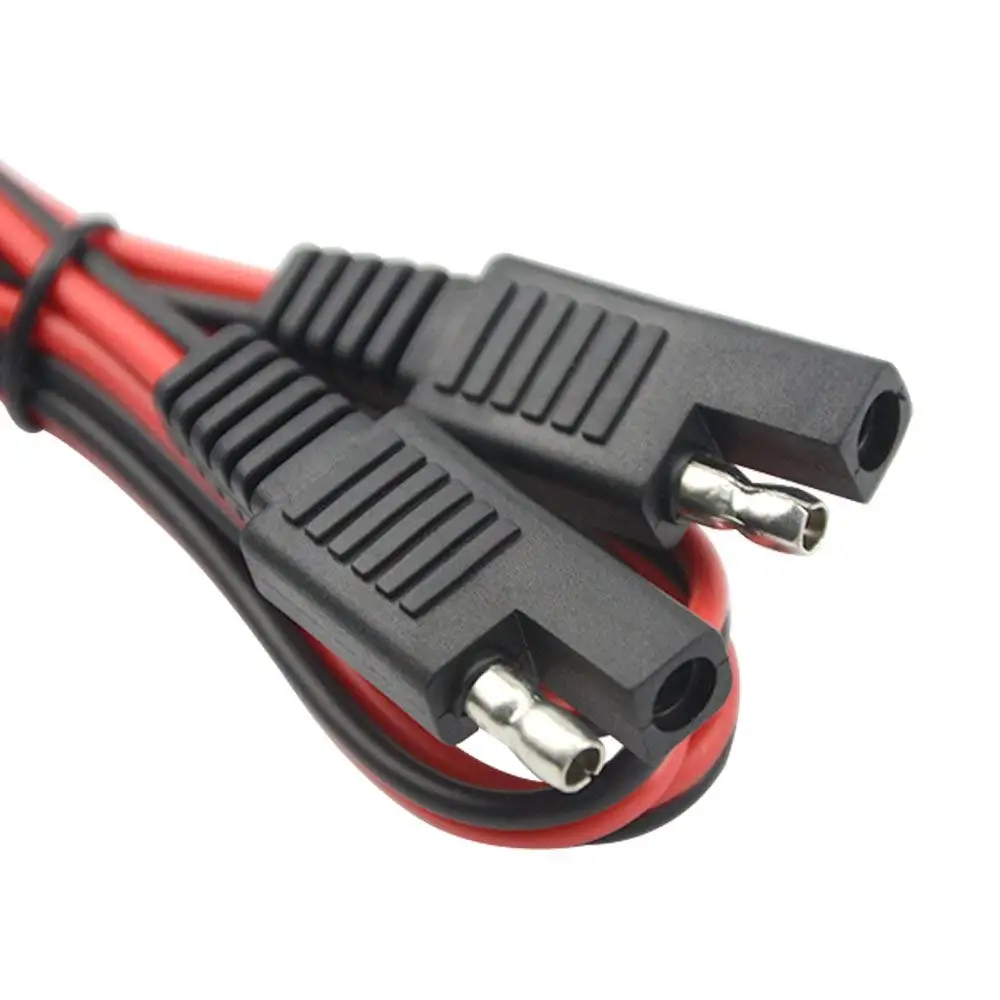 2 PCS DIY 18AWG SAE to SAE Power Extension Cable Quick Disconnect Wire Harness Connector 100CM + 200CM