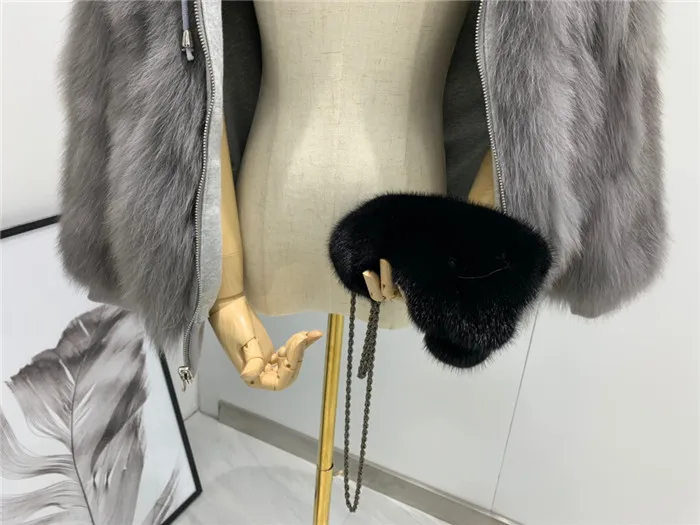 Шуба из натурального Лисьего меха для женщин осень зима Повседневный капюшон цельная кожа Лисий мех куртка Двусторонняя одежда