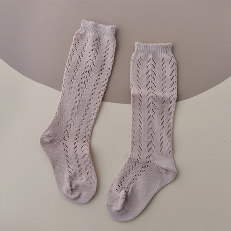 New Summer Children Socks Baby Girls Knee High Toddler Socks Cotton Long Tube Cute Princess Mesh Socks Kids Hollow Out Socken