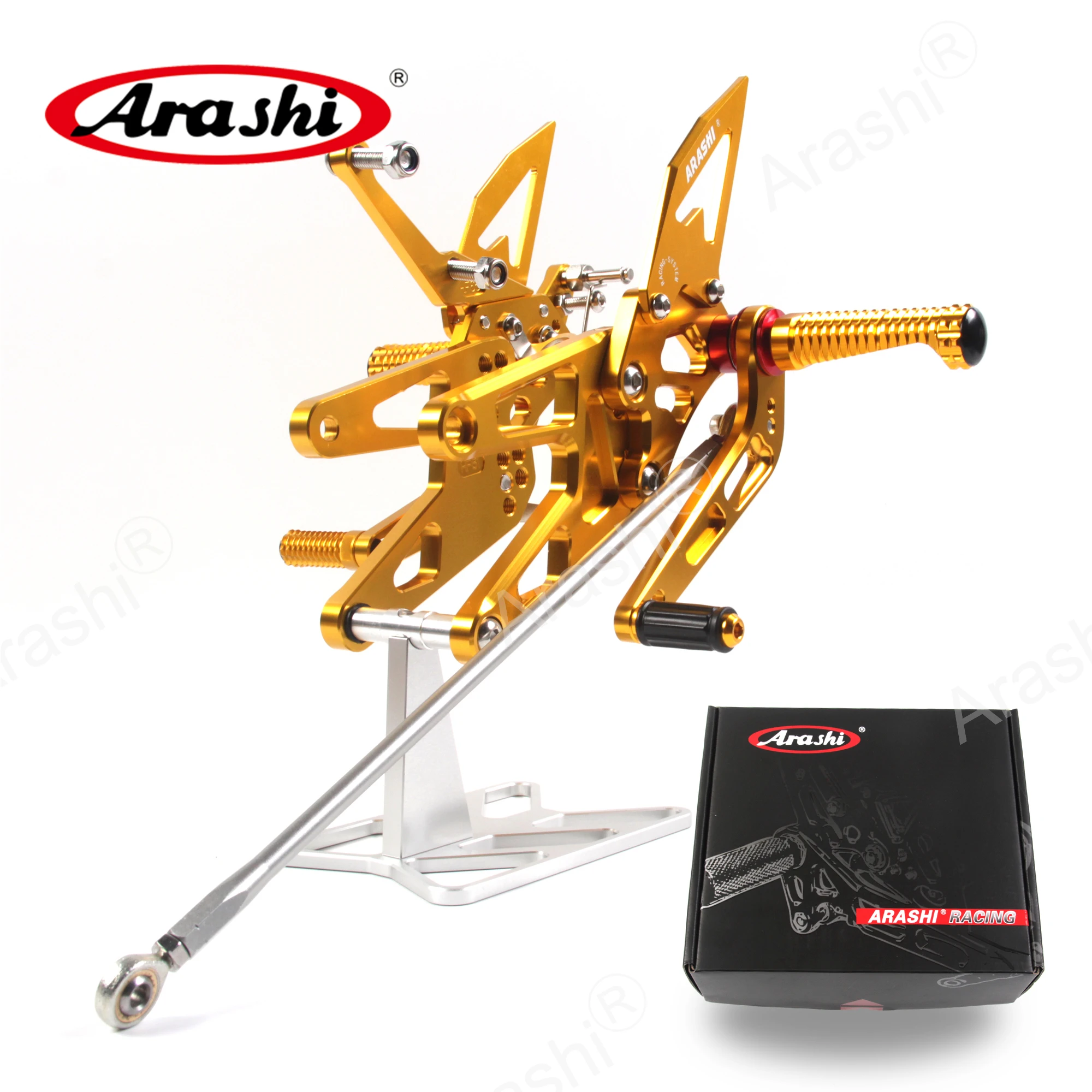 Arashi 1 комплект с ЧПУ Регулируемая подножка для YAMAHA YZF R6 2003 2004 2005 подножки Rider задние наборы Rearset Подножка для ног