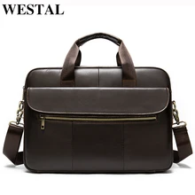 Мужская сумка WESTAL из натуральной кожи, мужской портфель, Кожаные Офисные Сумки для мужчин, сумки-мессенджеры для ноутбука, деловые портфели, сумка