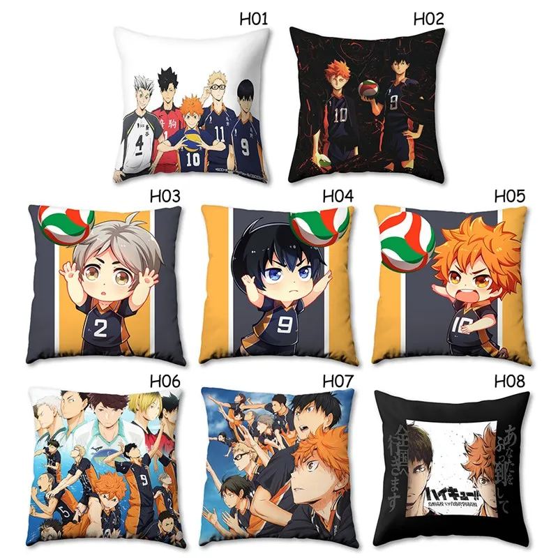 Anime Haikyuu!! Silk Pillowcase Pillow Case Cover Cushion Seat Home/bed/sofa/car Decore Cosplay Gift 45*45cm