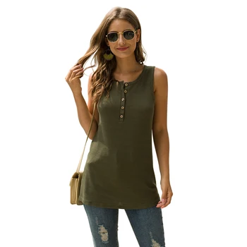 

Women Spring Summer New Casual Fashion Vest Tops Streetwear Solid Sleeveless T-Shirt