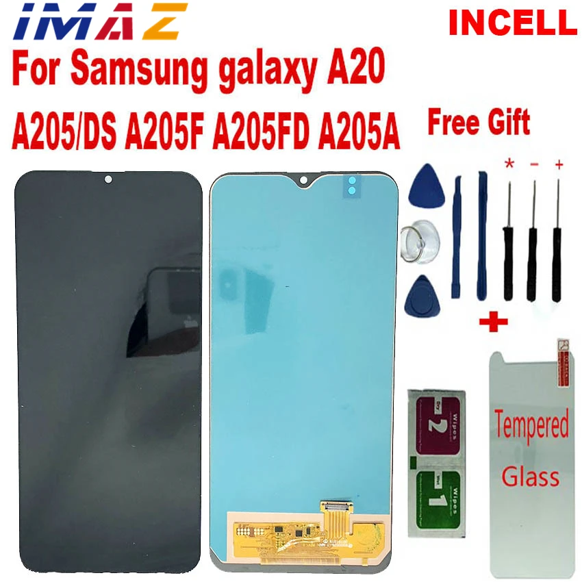 

IMAZ Adjust INCELL 6.4” LCD For Samsung Galaxy A205M A205 A205F A20 2019 LCD Display Touch Screen Digitizer Assembly For A20 LCD