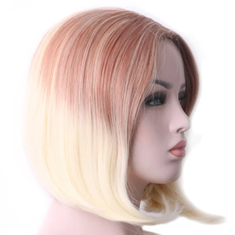 WoodFestival прямые Разноцветные термостойкие короткие парики Боба для женщин синтетический парик для косплея