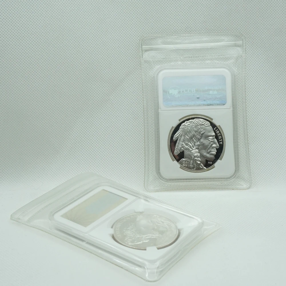 5 Pezzi American Indian Liberty Buffalo One Troy Oncia. 999 Moneta Di Lingotti Placcata Argento Con Scatola Pccb
