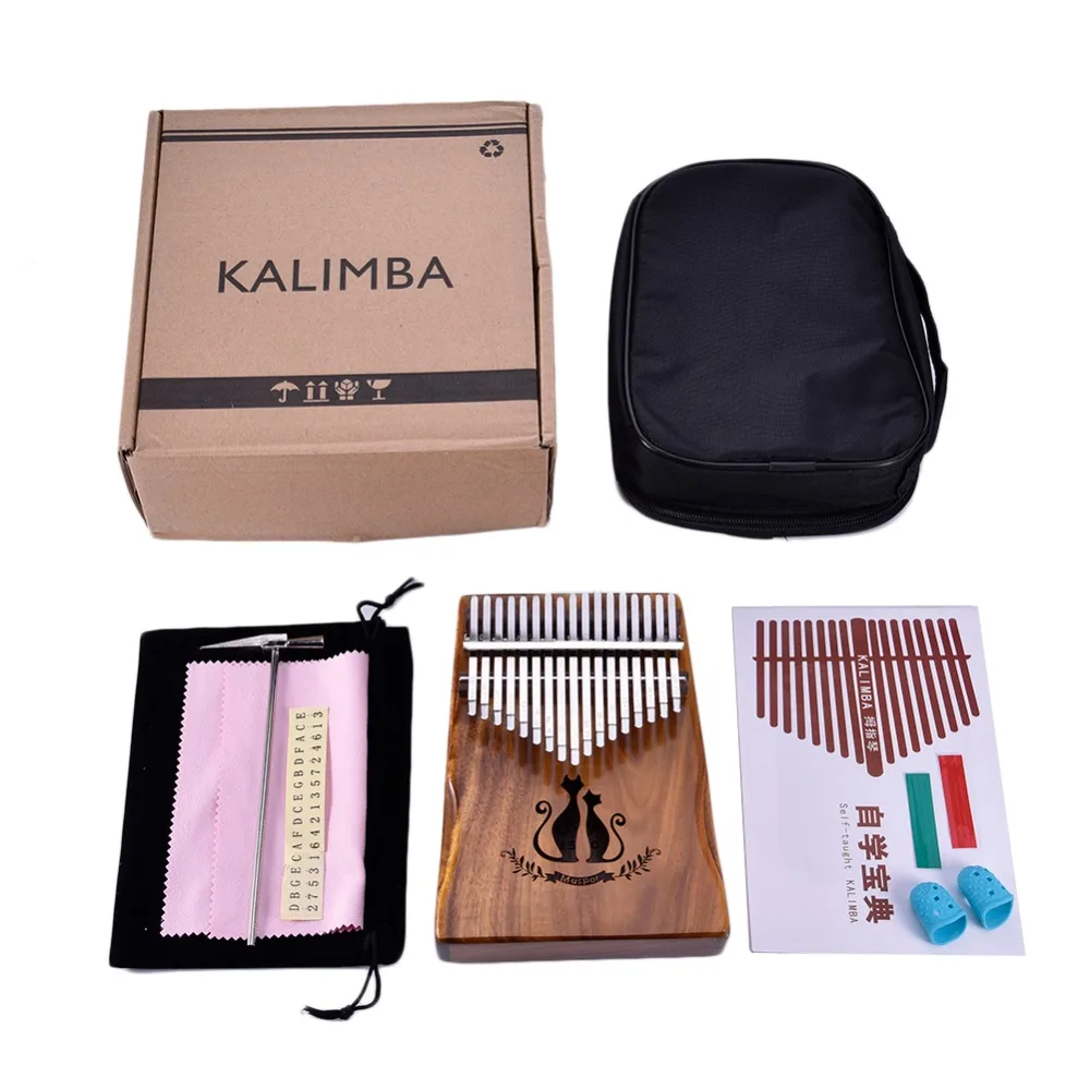 Набор инструментов с 17 клавишами Kalimba Thumb Piano Mbira Calimba Kalinba Acacia Keyboard