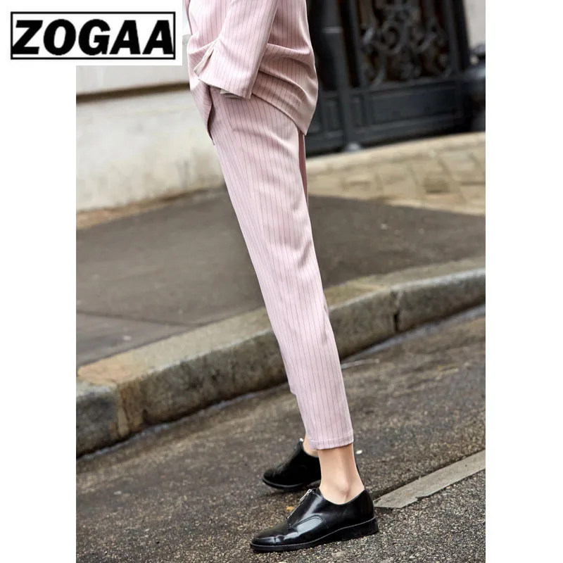 Costume Autumn Double Breasted Office Ladies Plaid Blazer Suits Sets Fashion Women Cuff Roll Long Pants Blazers Sets