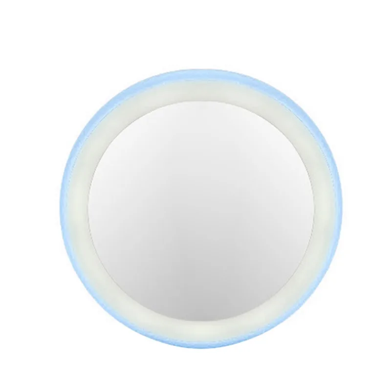 blue Круглое HD мини зеркало для макияжа, полимерное стекло, зеркало, Usb заряжаемое косметическое зеркало с 12LED подсветкой - Цвет: blue