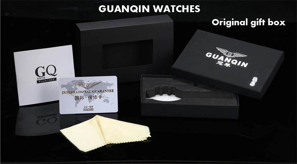 2021 New GUANQIN Tourbillon Men's Mechanical Watches Skeleton Luxury automatic watch for men Waterproof Clock man reloj hombre