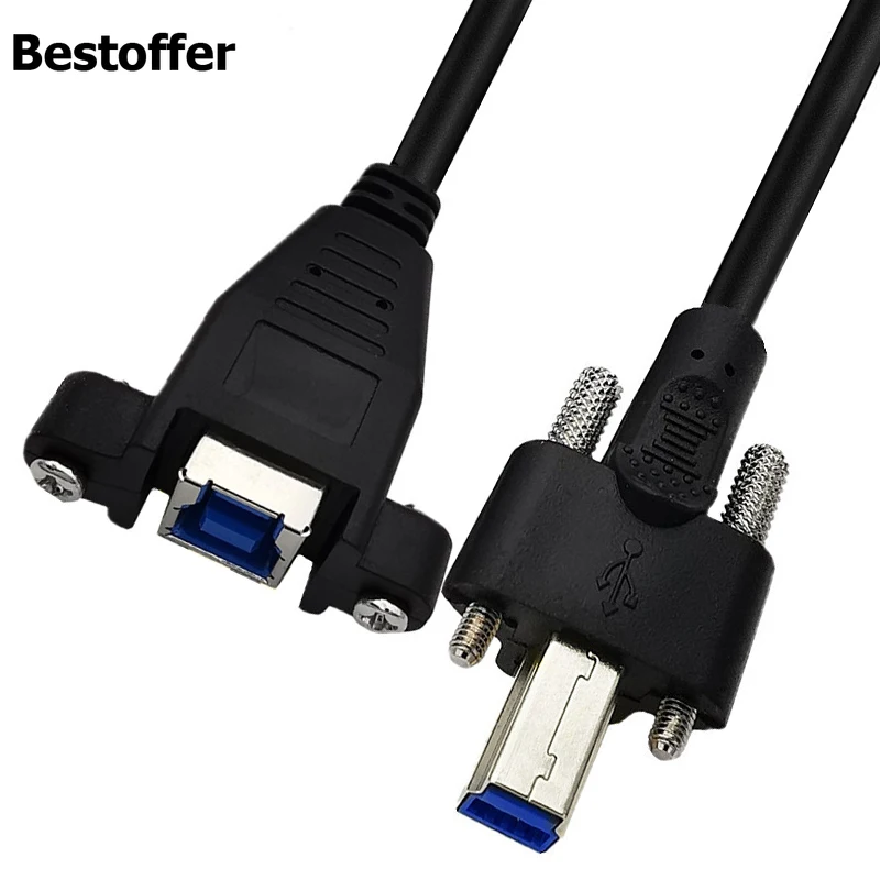 0 5 м/1 м/2 м USB 3 B кабель-удлинитель для принтера с винт крепления панели отверстия