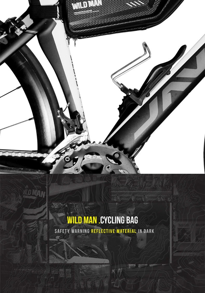 WILD MAN Bicycle Triangle Frame Bag Hard Shell Bike Bag for MTB Road Bike Front Tube Bag Waterproof Anti-press EVA Riding Pack (10)_meitu_10