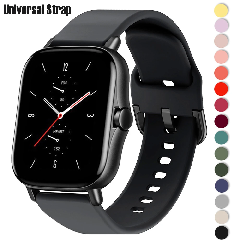 20 22mm Strap for Xiaomi amazfit gts 2 Bip Pace Soft Silicone for Samsung  galaxy Watch 3 46mm Gear s3 Active2 for huawei Band|Watchbands| - AliExpress