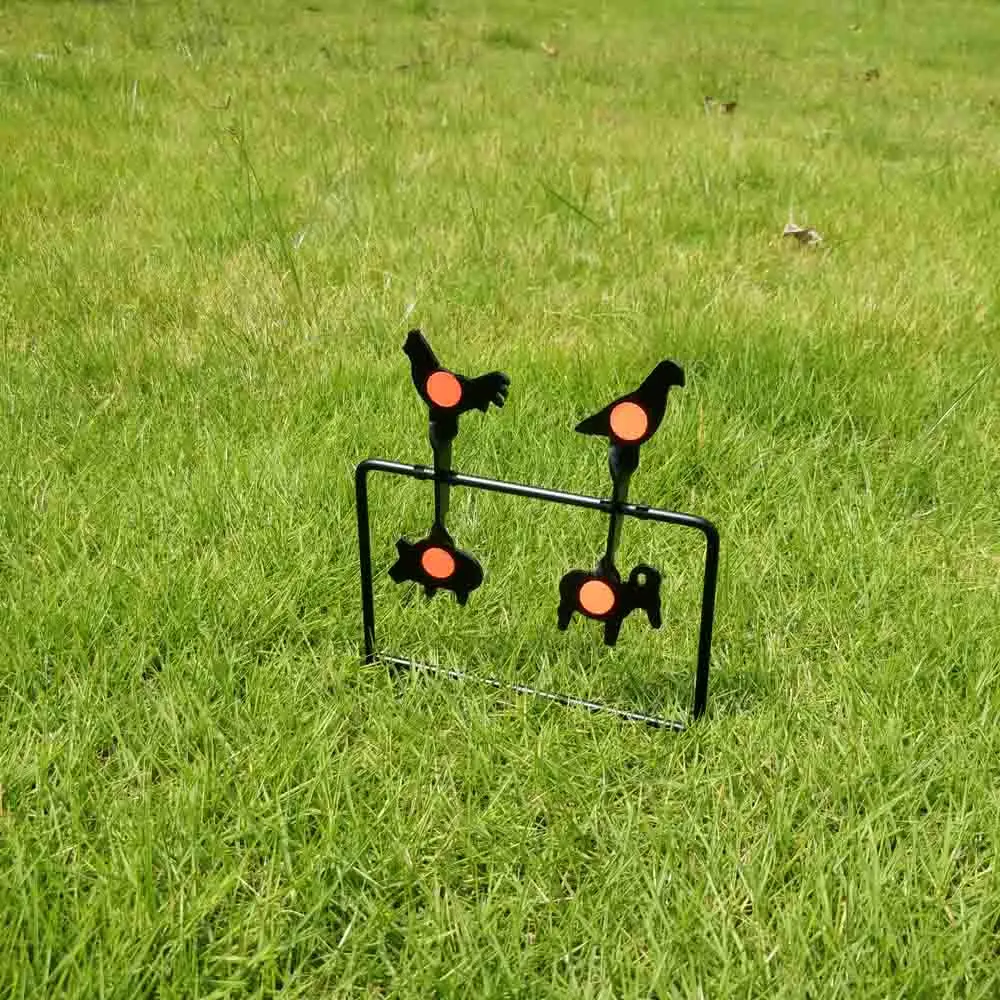 Metal spinner target caliber .177 air rifle pistol animals pattern self reset Plinking