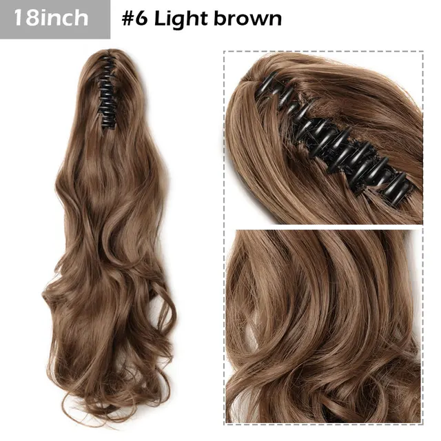 S-noilite Syntheitc Big Grab Ponytail Hair Extension Claw Clip In Ponytail Extension Hair Fake Hairpiece For Women Daily Party 18-638