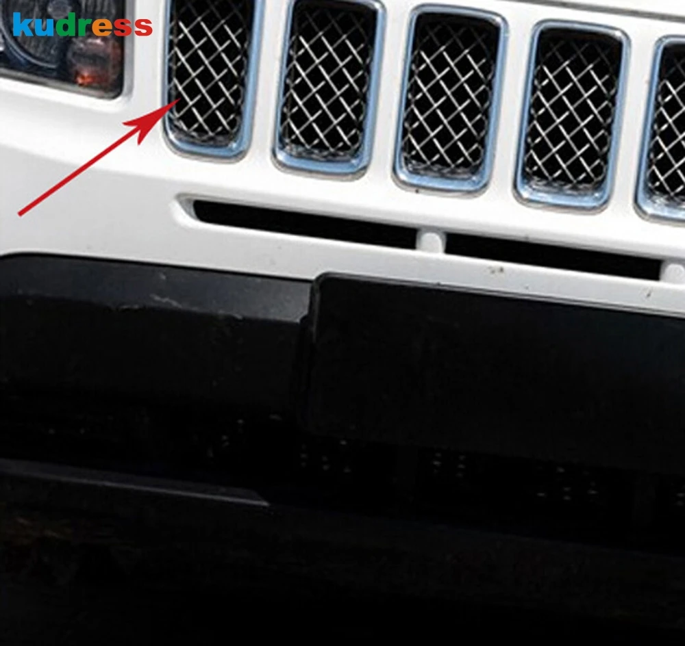 Для Jeep Compass 2011 2012 2013 2014 2015 2016 ABS хромированный передний бампер решетка крышка