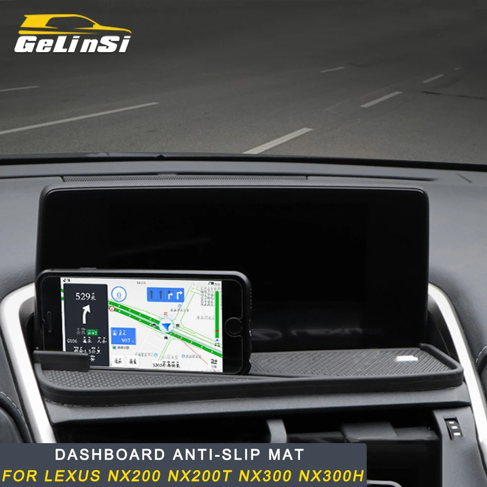 

Gelinsi For LEXUS NX200 NX200t NX300 NX300h 2017-2019 Car Dashboard Mat Anti-slip Mat Phone Holder Pad Interior Accessories