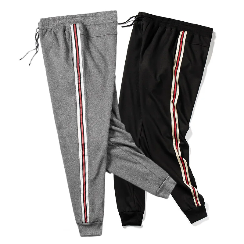 Aolamegs Men Pants Side Striped Sweatpants Elastic Waist Plus Velvet Solid Color Zipper Pockets Pants Casual 5