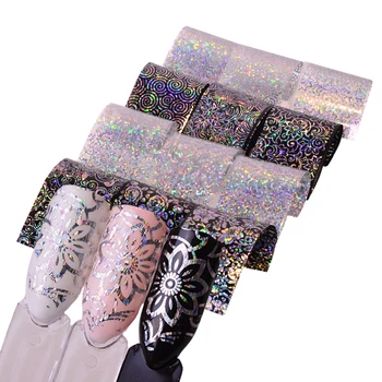 

4x100cm Holographic Laser Nail Foil Rose Flower Full Transfer Sticker Starry Sky Water Slider Manicure Nail Art Decal TRXK98-109
