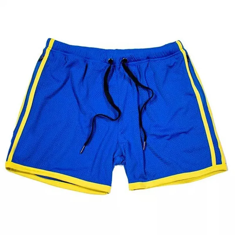 GYMLOCKER мужские шорты для фитнеса SweatpantsZip Карманный Бодибилдинг тренировки бегунов быстросохнущие мужские трусы из сетки - Цвет: blue