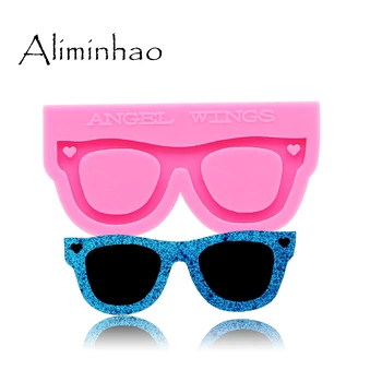 

DY0157 Shiny Glasses shape Silicone Molds For DIY key ring epoxy resin Mold Craft custom keychain