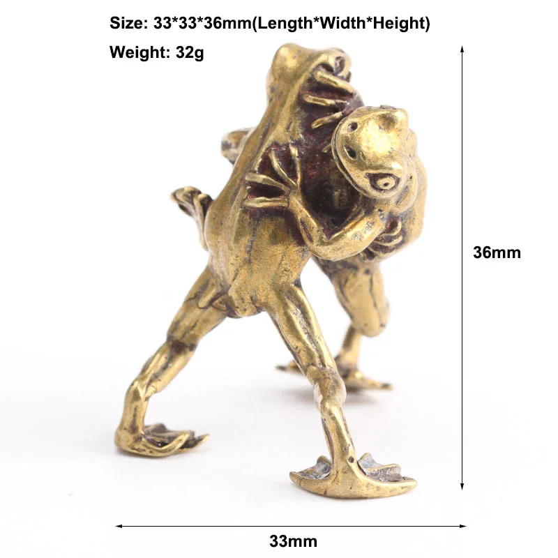 Медный мини чай церемония борьбы лягушки скульптура стол фэн шуй украшения для дома аксессуары, приносящий богатство счастливый Декор