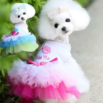

Cute Dog Clothes for Small Cats Dogs Dress Spring Summer Puppy Lace Princess Clothes Chihuahua Pet Party Pet Supplies