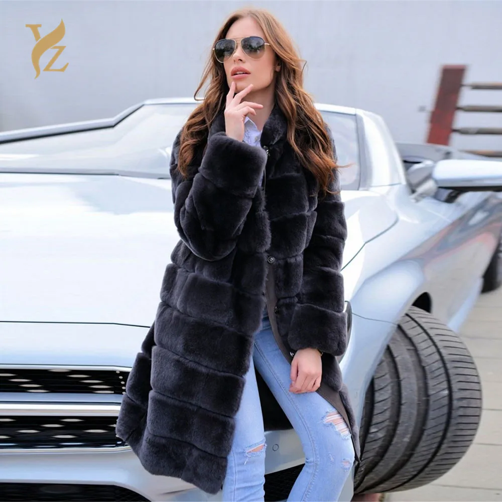 YZ. FURTURE натуральный мех шиншилла кролик рекс мех теплая зимняя высококачественная полная Пелт новая куртка из натуральной кожи Модная женская толстая