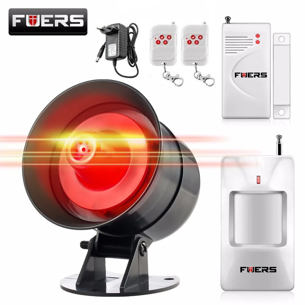 Wireless 110db Sound&Strobe Siren Flash Alarm System for Home Burglar Security