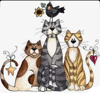 

Three cats ransparent Clear Stamps Metal cutting die Silicone Seals for DIY scrapbooking photo album Card Making